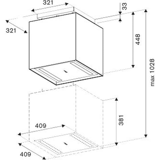 BERTAZZONI KUD40PRO1XA 40 cm Μαύρο Απορροφητήρας Νησίδα image 1