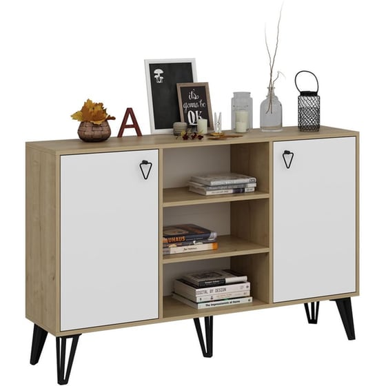 Μπουφές 24Mall Tono Sapphire από Μοριοσανίδα 140x40x96 cm - Καφέ/Λευκός image 4