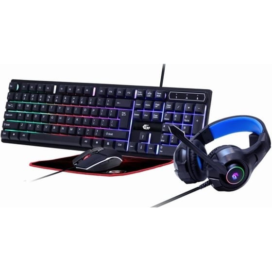 Gembird 4 σε 1 Backlight ghost Ενσύρματο Σετ Πληκτρολόγιο & Ποντίκι LED Μαυρό image 0