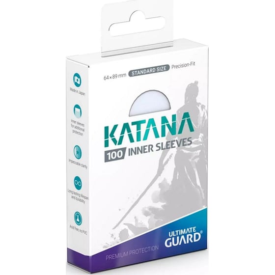 Ultimate Guard Katana Inner Sleeves Standard Size Transparent (100 Sleeves) image 0