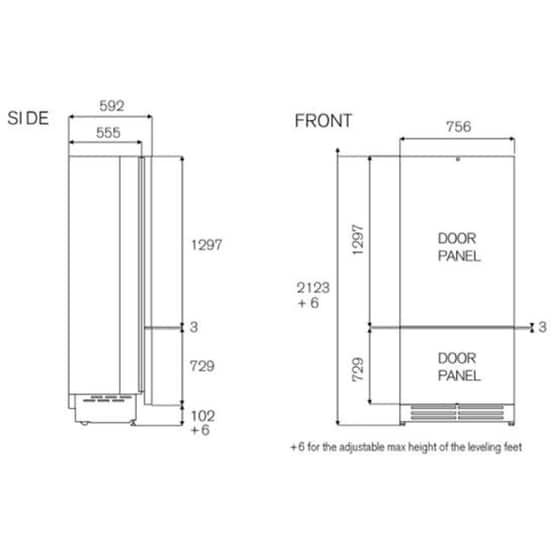 BERTAZZONI RBM75S5FPNS Total No Frost 449 Lt Εντοιχιζόμενος Ψυγειοκαταψύκτης image 4
