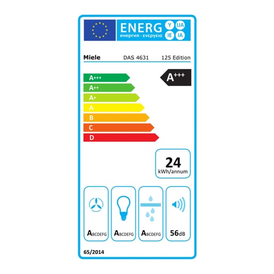 MIELE DAS 4631 125 Edition 59.6 cm Μαύρο Απορροφητήρας Συρόμενος image 4