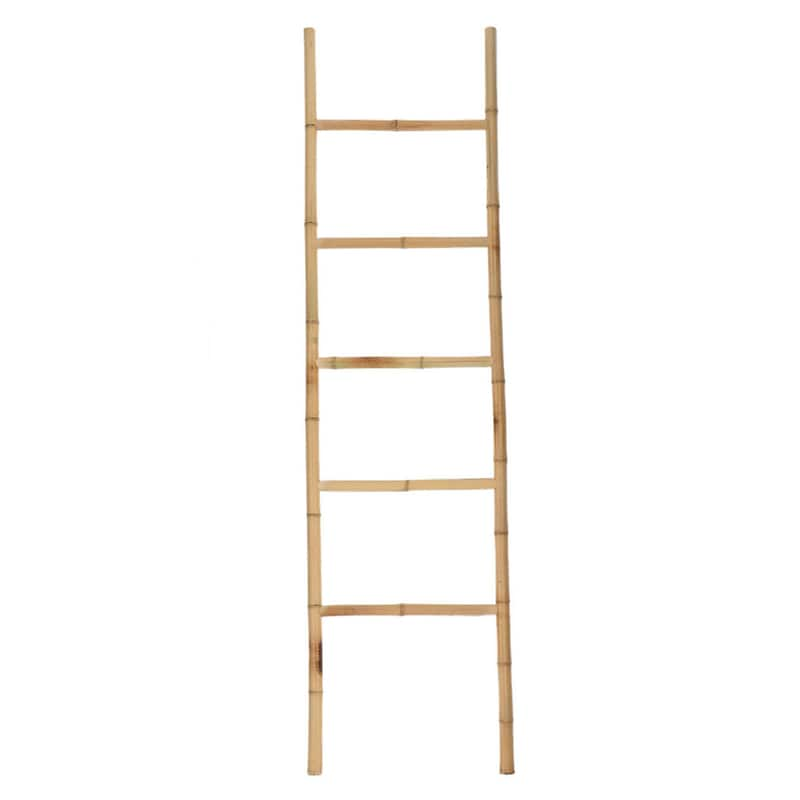 Κρεμάστρα Σκάλα από Bamboo T-d 9638195 45×2.5×170 cm – Ανοιχτό Καφέ