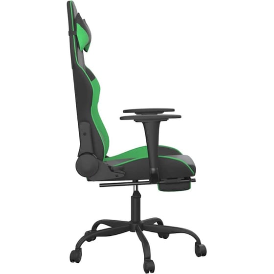 Καρέκλα Gaming VIDAXL 345414 με Υποπόδιο από Τεχνητό Δέρμα - Μαύρο image 1