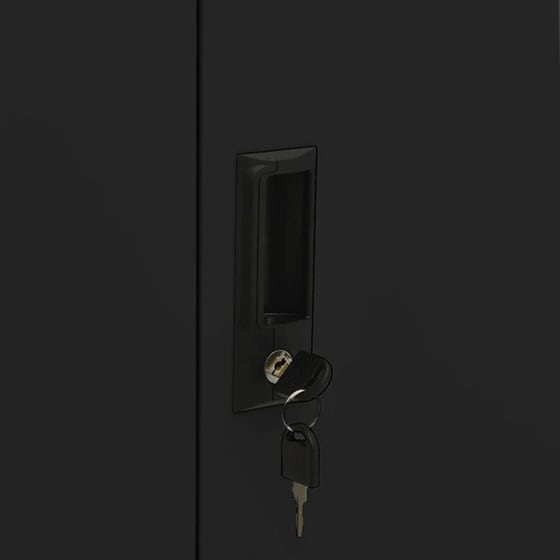 Ντουλάπι Γραφείου VidaXL από Ατσάλι 90x40x102 cm - Μαύρο image 6