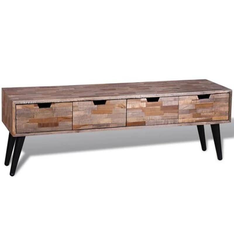VidaXL Κονσόλα Έπιπλο Τηλεόρασης Με 4 Συρτάρια Από Ανακυκλωμένο Ξύλο Teak VIDAXL