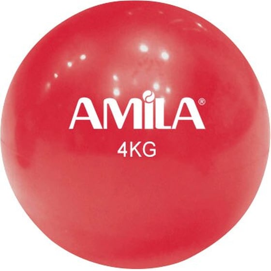 Μπάλα Toning Amila Κατάλληλη για Ενδυνάμωση, Pilates, Yoga 4 kg 16 cm από PVC - Κόκκινο image 0
