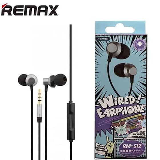 Remax Rm-512 Ακουστικά Silver Metal Earphones Με Μικρόφωνο Ασημί image 1