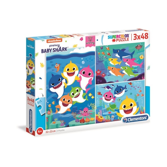 Παιδικό Σετ Παζλ Clementoni Super Color Baby Shark (48/48/48 Κομμάτια) image 0