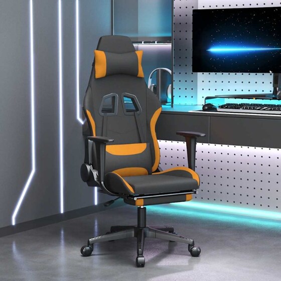 Καρέκλα Gaming VIDAXL 345505 με Υποπόδιο - Μαύρο image 10