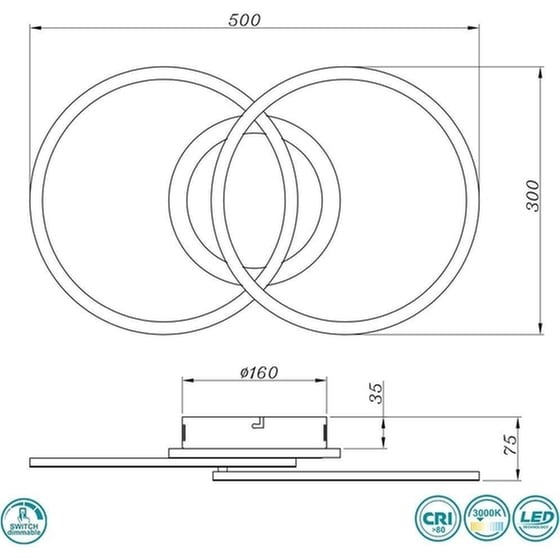 Trio Lighting Venida Πλαφονιέρα Οροφής 50εκ. Γκρι με Ενσωματωμένο LED image 2
