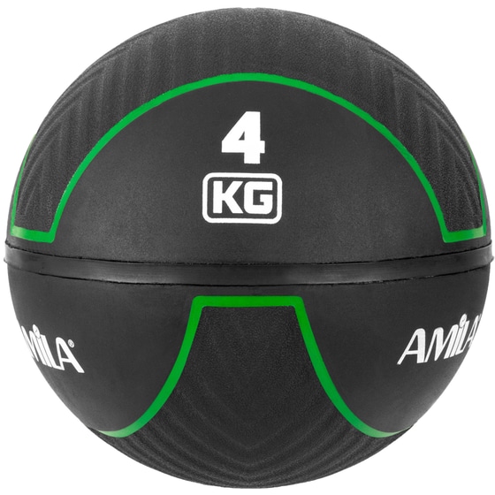 Μπάλα Medicine HQ Amila από Λάστιχο 4 kg 25 cm - Μαύρη/Πράσινη image 0