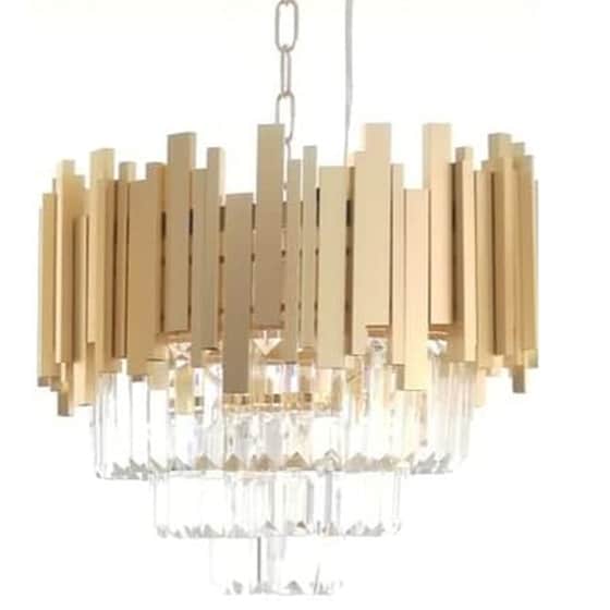 Κρεμαστο Φωτιστικο Οροφης Με Κρυσταλλο Crystal Gold image 0