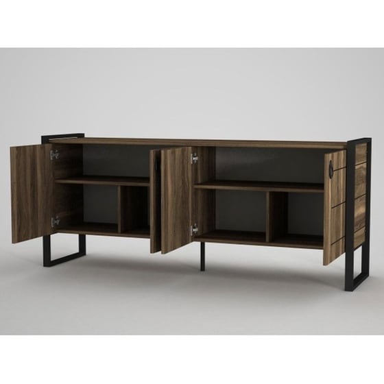 Μπουφές 24Mall Firma από Μοριοσανίδα/Μέταλλο 180x44.5x77.6 cm - Καρυδί image 2