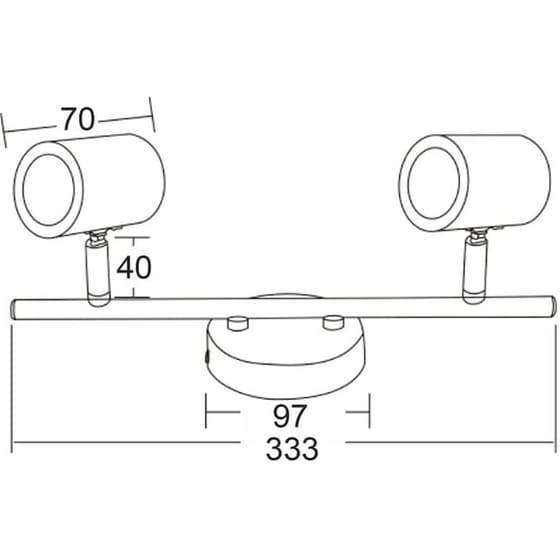 Σποτ Δίφωτο Aca Orfeas Suh1892tb Μεταλλικό - Μαύρο image 1