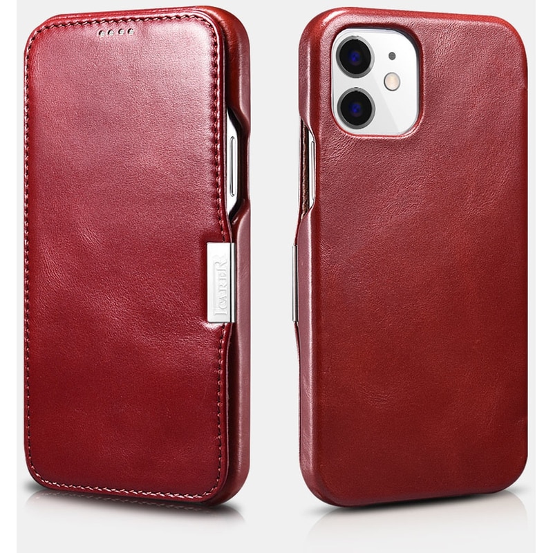 ICARER Θήκη Apple iPhone 12/iPhone 12 Pro - Icarer Side-open Vintage Series - Red