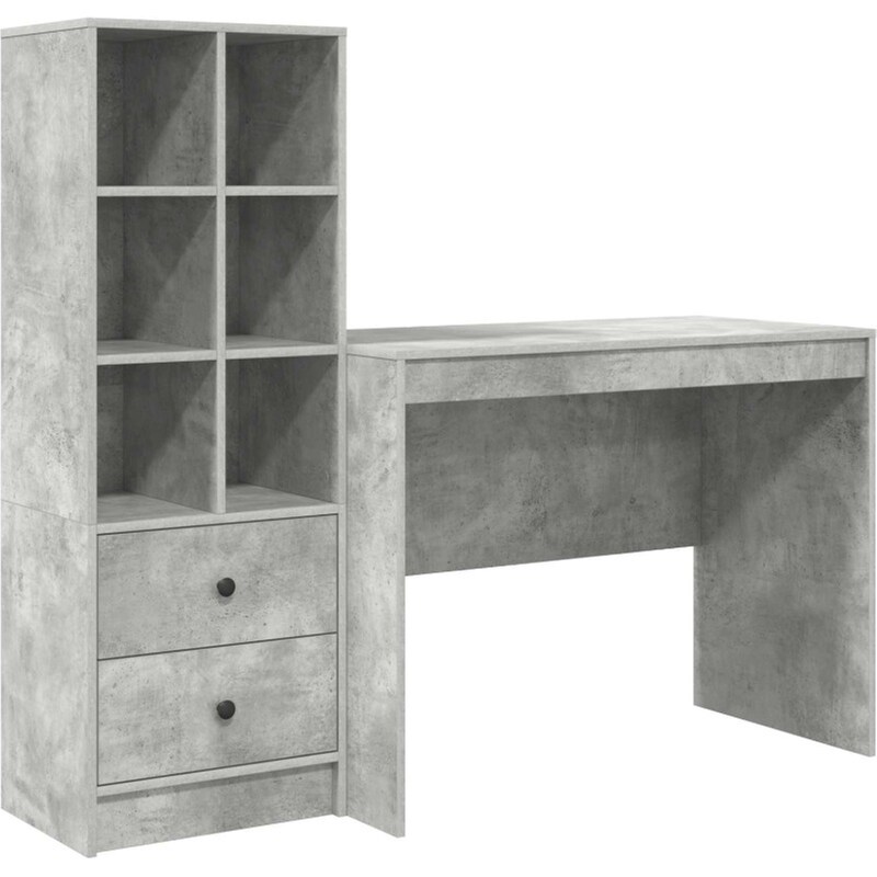 Γραφείο VidaXL 145,5x50x127 cm - Γκρι Σκυροδέματος (2 τεμ.)