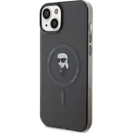 Θήκη Apple iPhone 15 Plus - Karl Lagerfeld MagSafe Ringstand Case IML Ikonik - Black image 4