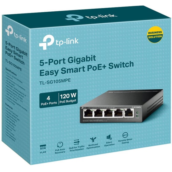 TP-Link TL-SG105MPE Network Switch Easy Smart Gigabit Ethernet (10/100 Mbps) 5-Port with 4-Port PoE+ Support image 1