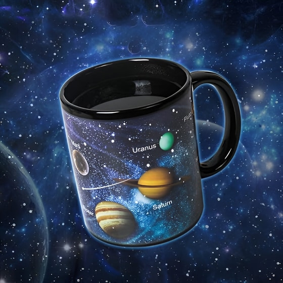 Κούπα Solar System Που Αλλάζει Χρώμα από Πορσελάνη 300 ml - Μαύρο image 6