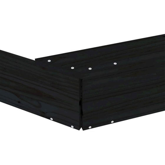 VidaXL Αμμοδόχος με Καθίσματα Οκτάγωνη 232x232x20cm Ξύλινη - Μαύρο image 6