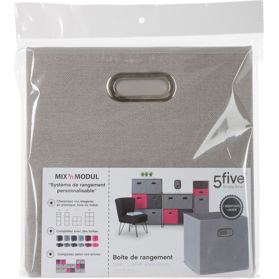 Κουτί Αποθήκευσης F-V 138885c Λινό 31x31cm - Γκρι image 1