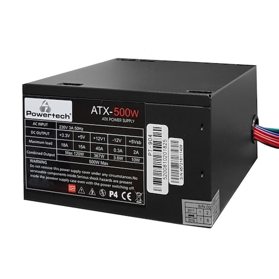 Τροφοδοτικό Υπολογιστή Powertech PT-904 500W ATX - Μαύρο image 2