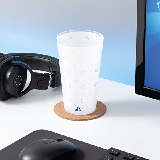 Ποτήρι Paladone Playstation Γυάλινο 400 ml - Γκρι image 2