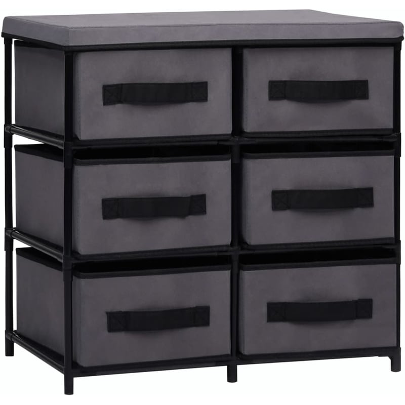 VIDAXL Ντουλάπι VidaXL από Ατσάλι με 6 Συρτάρια 55x29x55 cm - Γκρι