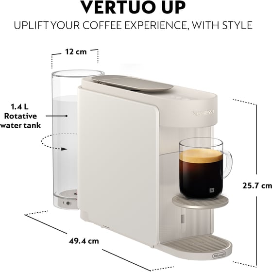 Nespresso® VERTUO UP DELONGHI ENV200.W Pearl White Μηχανή Καφέ image 10
