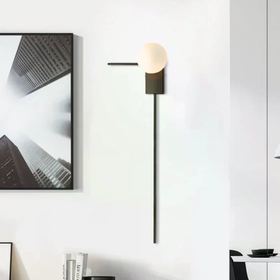 Απλίκα Τοίχου Aca Cyclops Od94581wlb Μεταλλική 20x12x85 cm - Μαύρη/Λευκή image 1