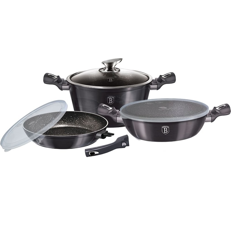 Σετ Μαγειρικά Σκεύη BERLINGER BH-7052 6 τμχ Μαύρο BERLINGER HAUS