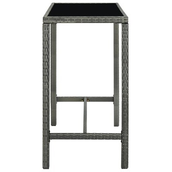 Vidaxl Σετ Επίπλων Μπαρ Κήπου 7 Τεμαχίων Γκρι Από Συνθετικό Ρατάν image 4