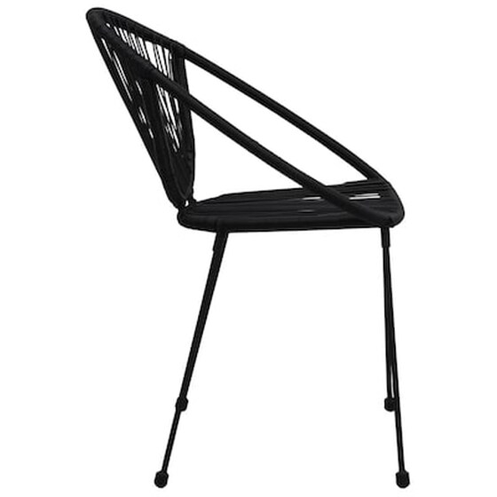 Καρέκλες Κήπου Vidaxl από Ρατάν/Pvc 2 Τεμ. 57x57.5x82cm - Μαύρες image 4