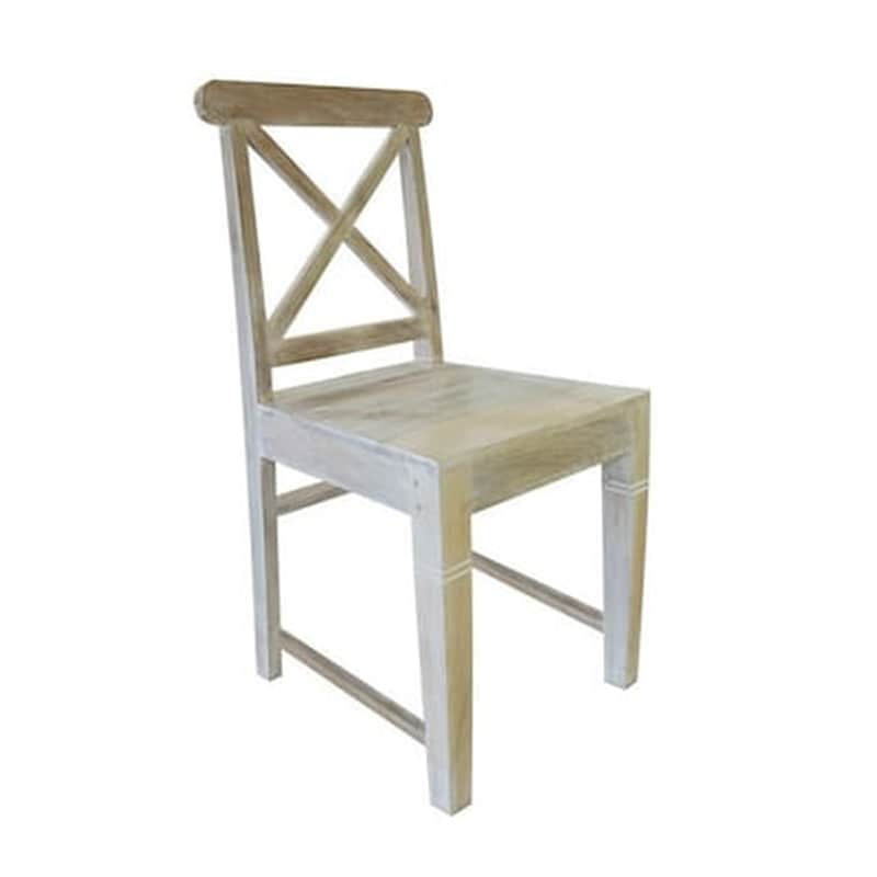 WOODWELL Καρέκλα Woodwell Ξύλινη Antique Σετ 2 Τμχ - Λευκό