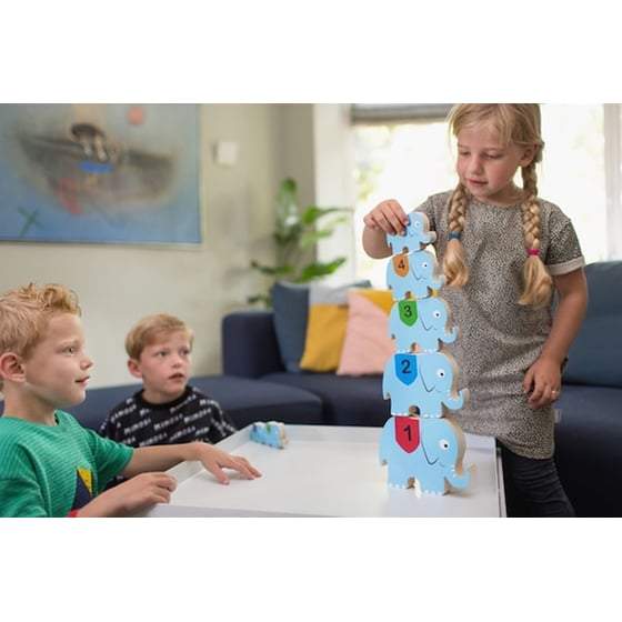 Bs Toys Εκπαιδευτικό Ξύλινο Παιχνίδι Circus Elephants Ga356 image 1