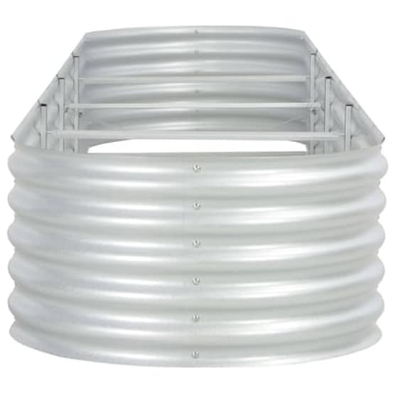 Vidaxl Ζαρντινιέρα Υπερυψωμένη Ασημί 400x80x44 Εκ. Γαλβανισμ. Χάλυβας image 3