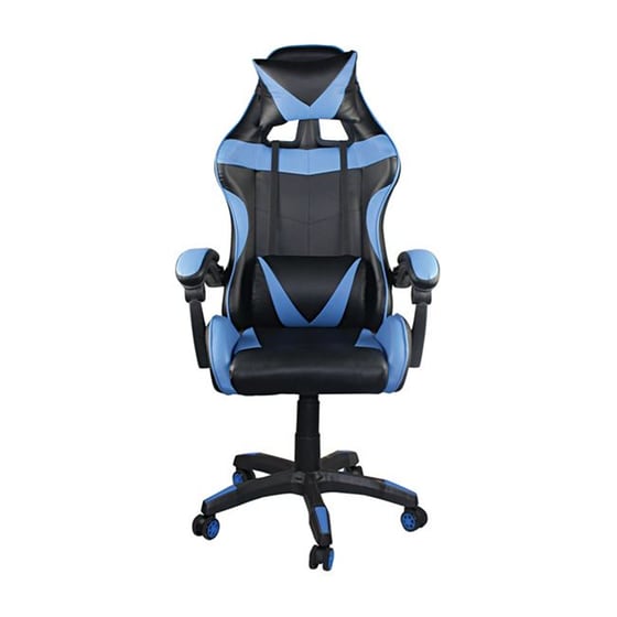 Καρέκλα Gaming Συνθετικό Δέρμα Woodwell BF7850 - Μπλε/Μαύρη image 2