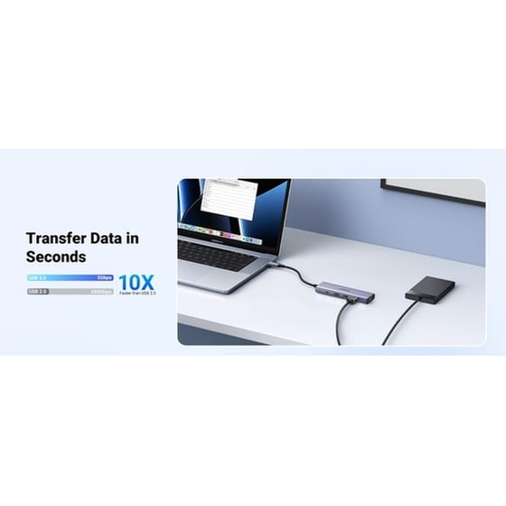 Ugreen Cm511 USB-C Docking Station με HDMI 4K PD Ethernet Γκρι image 10