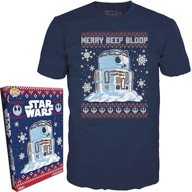 FUNKO Funko Pop! Boxed Tee: Disney Star Wars Holiday - R2-D2 Snowman - S