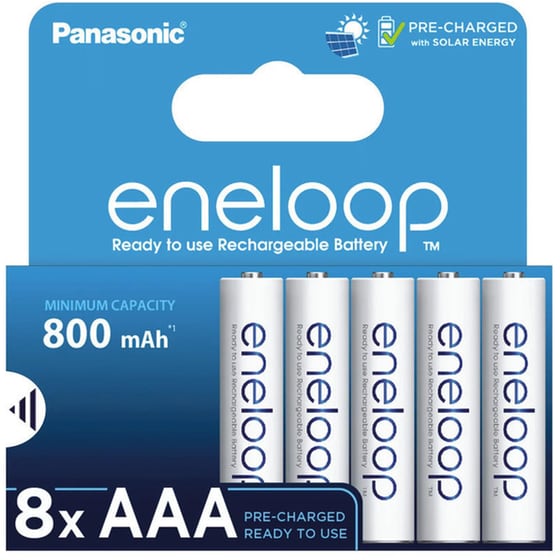 Επαναφορτιζόμενες Μπαταρίες Panasonic AAA 1.2 V 8 τεμάχια image 0