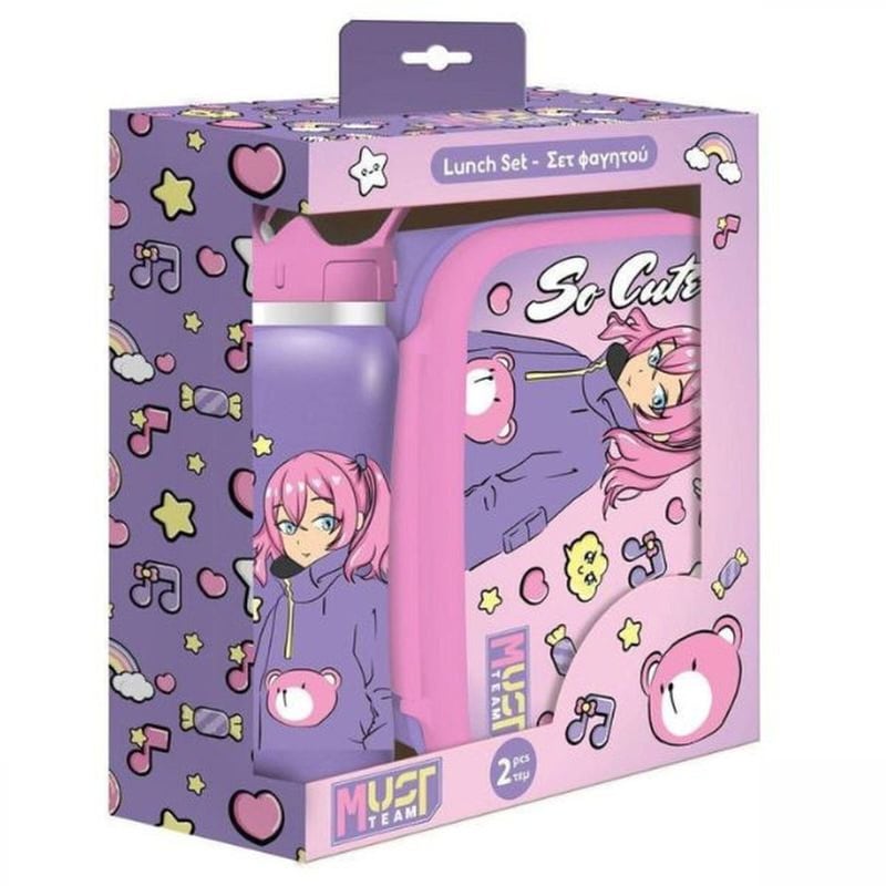Σετ Φαγητού Must Team So Cute Φαγητοδοχείο 800ml -Παγούρι Ανοξειδωτο 500ml