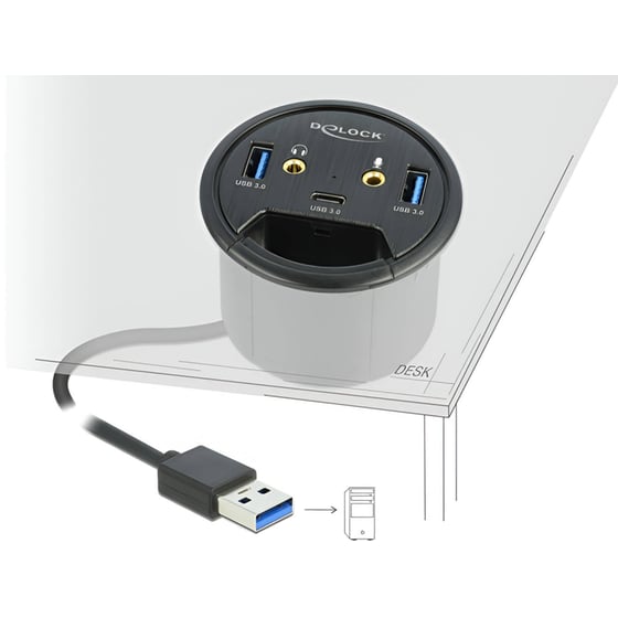 DeLock 62794 USB Hub 5-Port USB 3.0 συμβατό με USB-A image 2