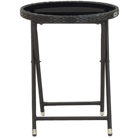 Σετ Επίπλων Bistro Κήπου VidaXL  από Συνθ. Ρατάν και Ψημένο Γυαλί 5Τμχ - Μαύρο image 7