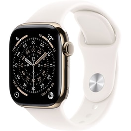 Apple Watch Series 11 GPS + Cellular 46mm Gold Titanium Case with Light Blush Sport Band - S/M
