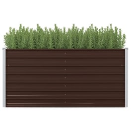 Vidaxl Ζαρντινιέρα Ψηλή Καφέ 160 X 80 X 77 Εκ. Από Γαλβανισμένο Χάλυβα