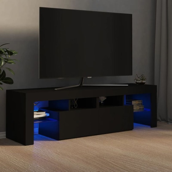 Έπιπλο Τηλεόρασης  VidaXL  Επεξεργασμένο Ξύλο  140x35x40cm - Μαύρο image 1