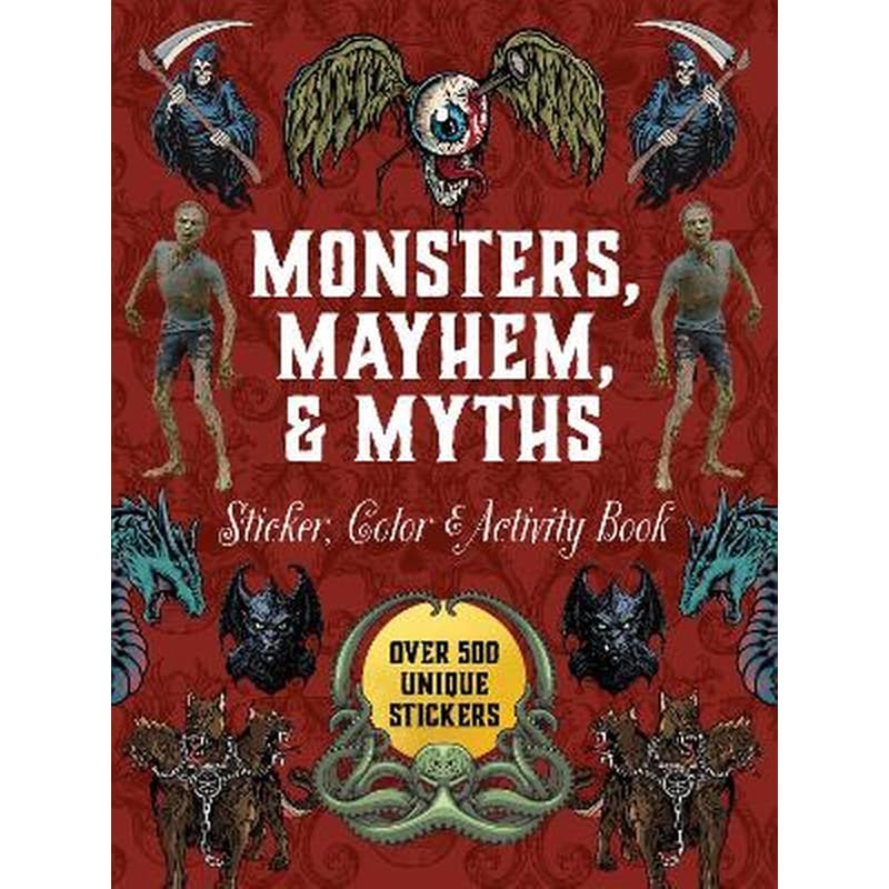 Monsters, Mayhem, and Myths Sticker, Color Activity Book