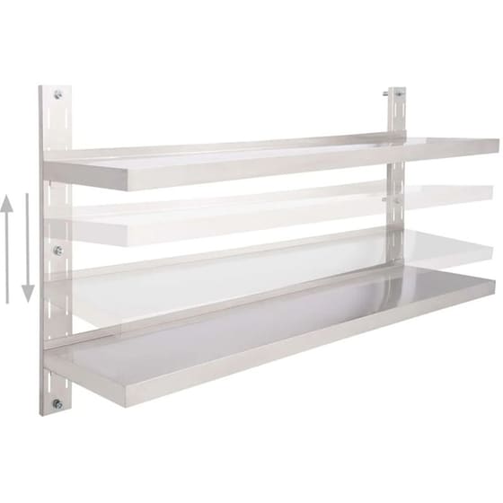 Ράφι Τοίχου VidaXL από Ανοξείδωτο Ατσάλι 150x30 cm - Γκρι image 4