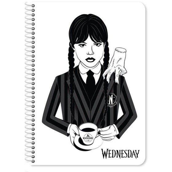 Τετράδιο Σπιράλ Διακάκης Β5 Wednesday 2 Θεμάτων 60 Φύλλων 17x25cm image 0